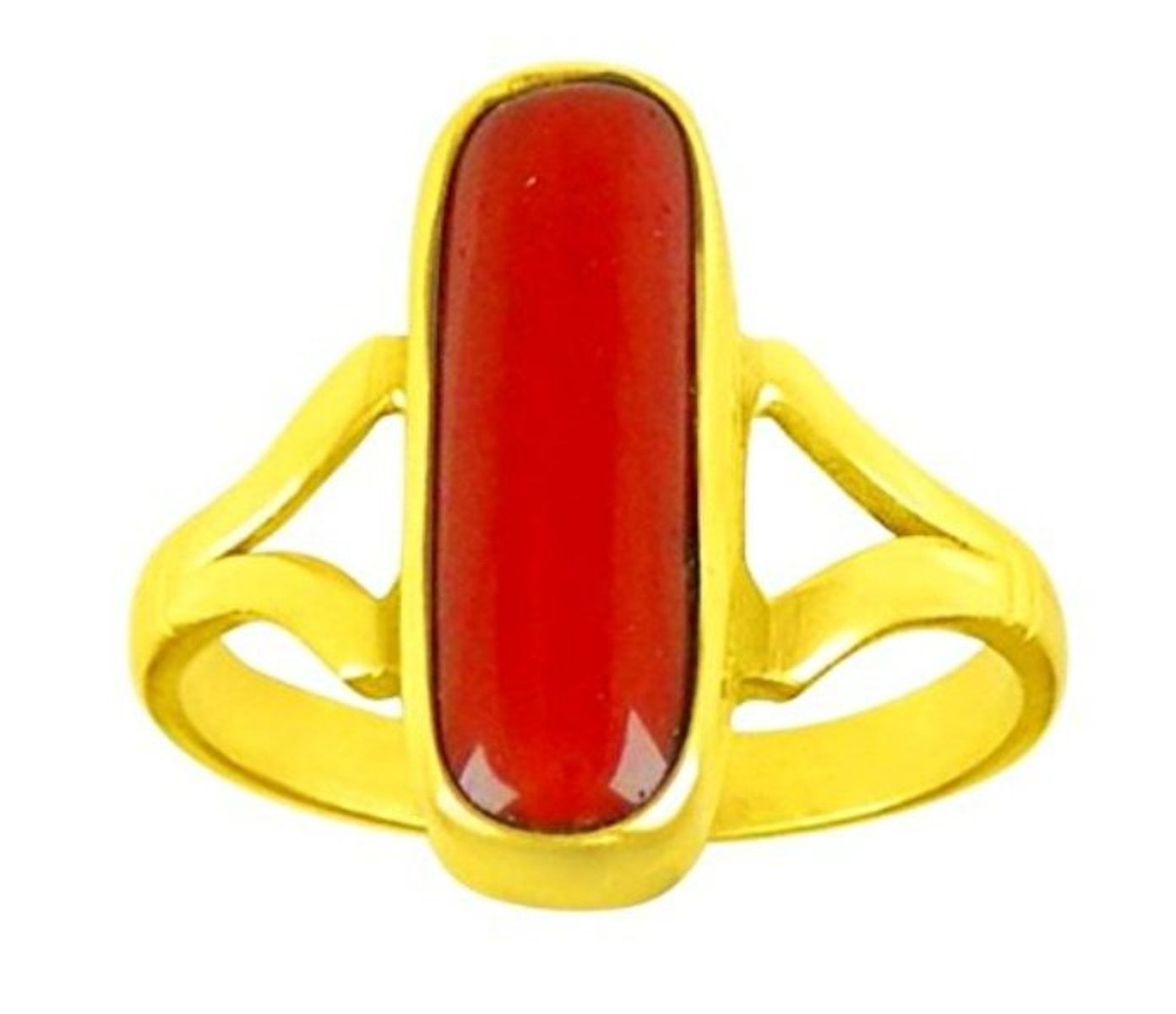 Buy Natural Red Coral Munga Stone 92.5 Strilang Silver & Gold Plated Ring  for Men and Women by Lab Certified Online in India - Etsy